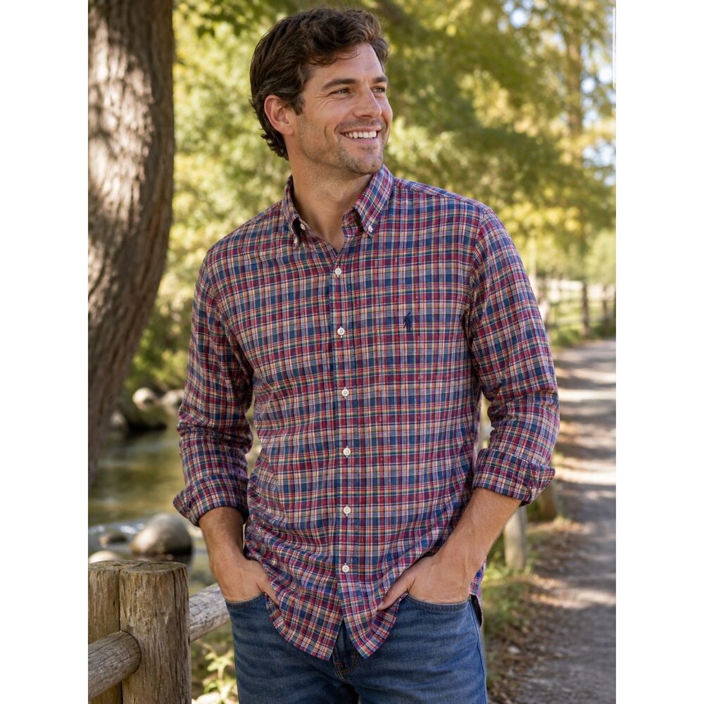 Ralph Lauren Classic Fit Plaid Button Down Shirt Men's L Cotton Casual #17